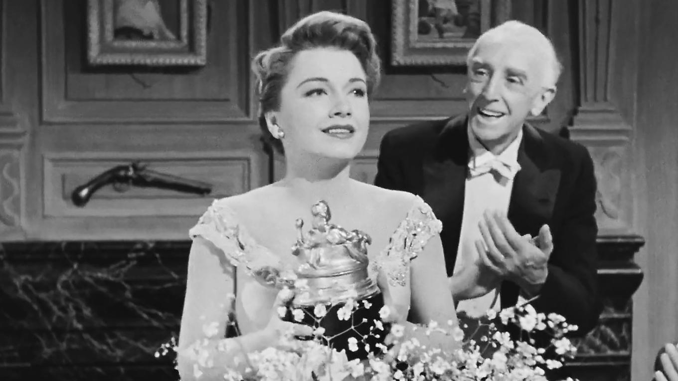 Anne Baxter i sin roll som Eve. Filmen regisserades av Joseph L. Mankiewicz. Foto: Joseph L. Mankiewicz