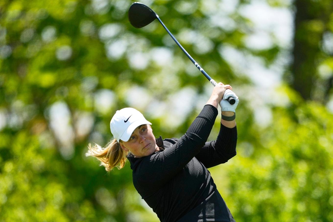Maja Stark leder inför den avslutande rundan i US Open. Foto: Matt York/AP/TT