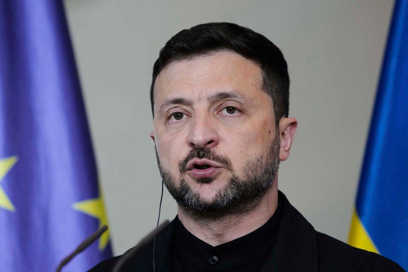 Ukrainas president Volodymyr Zelenskyj fotograferad i Berlin i veckan. Foto: Markus Schreiber/AP/TT