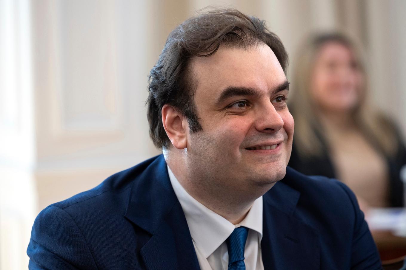 Kyriakos Pierrakakis är ny finansminister i Grekland sedan mars i år. Arkivfoto. Foto: Yorgos Karahalis/AP/TT
