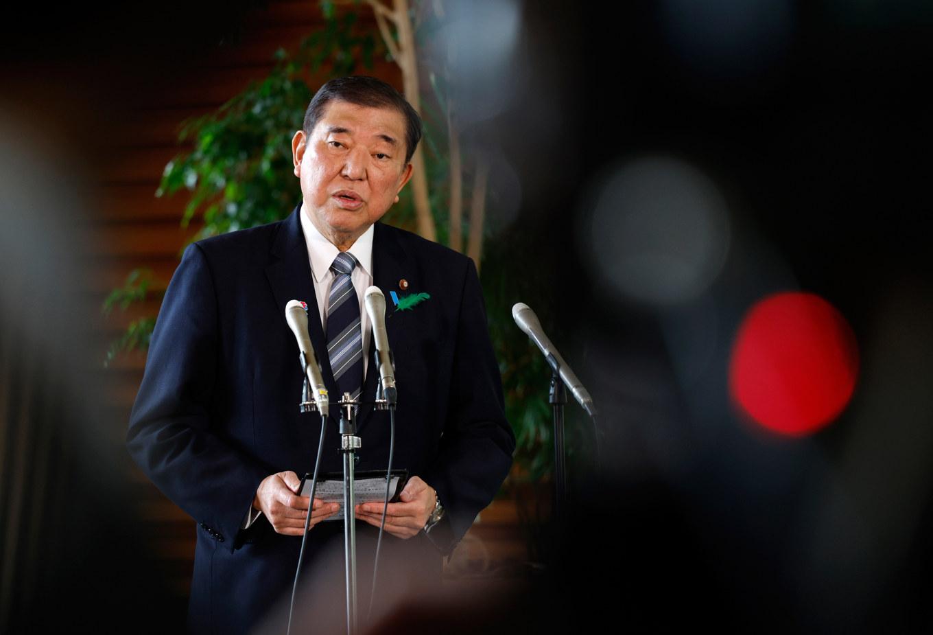 Japans premiärminister Shigeru Ishiba på en bild från april. Foto: Franck Robichon/AP/TT
