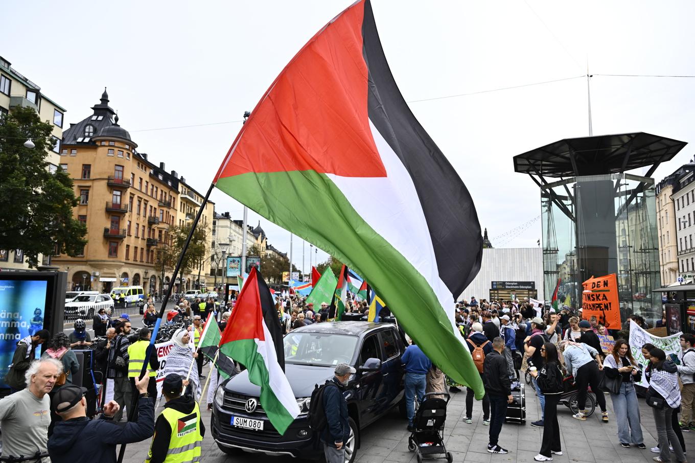 I helgen deltog tiotusentals i en demonstration för Gaza i Stockholm. Bilden är från en tidigare manifestation. Foto: Anders Wiklund/TT