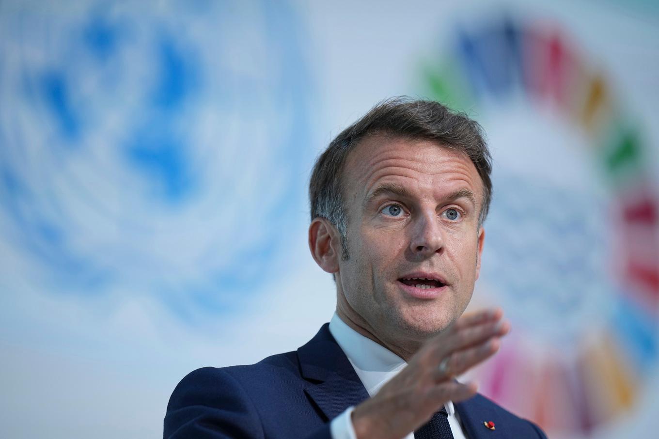 Frankrikes president Emmanuel Macron, på bild från i måndags. Foto: Laurent Cipriani/AP/TT