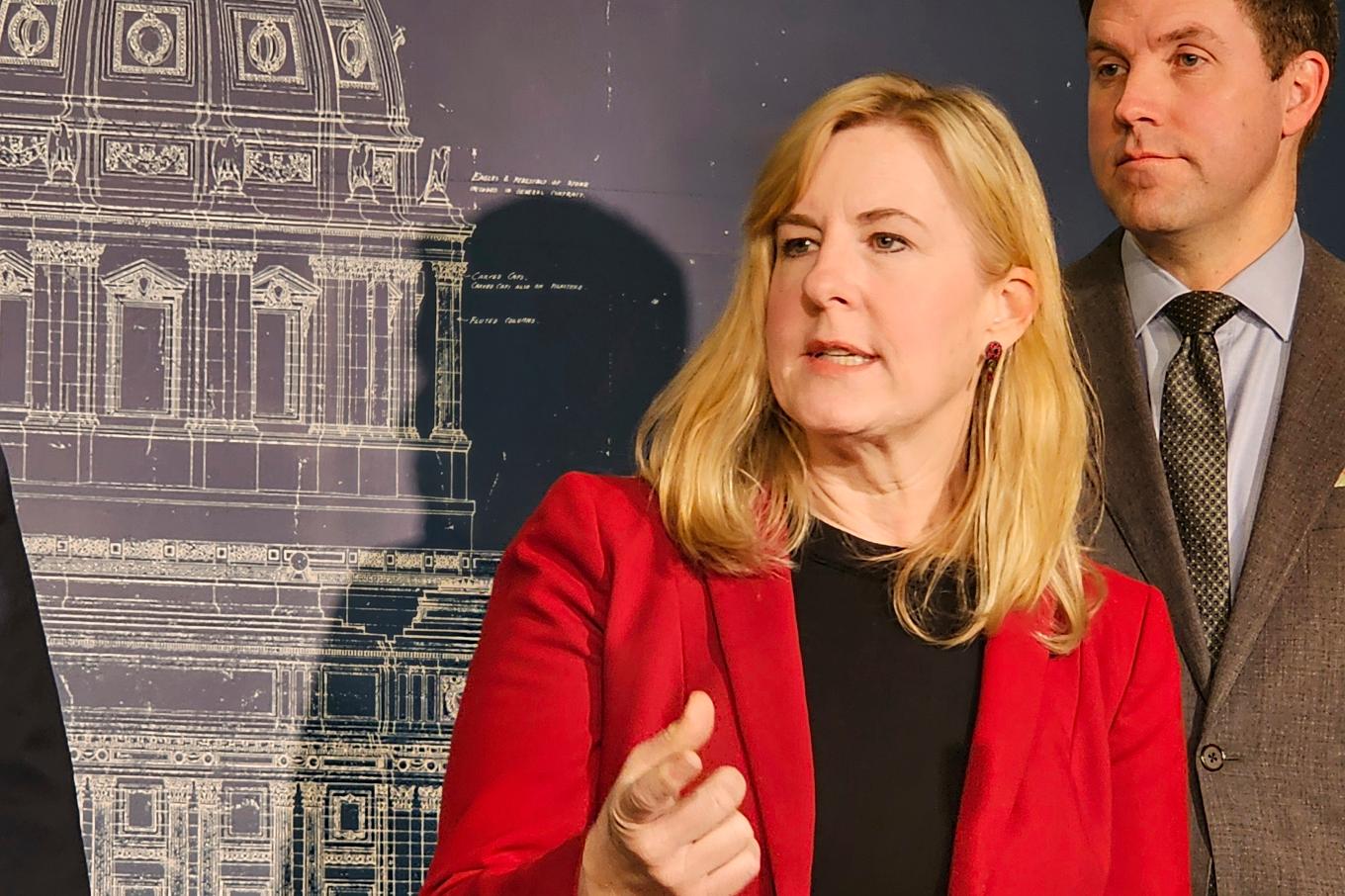 Den tidigare talmannen i delstatskongressen Melissa Hortman har skjutits till döds. Arkivbild. Foto: Steve Karnowski/AP/TT