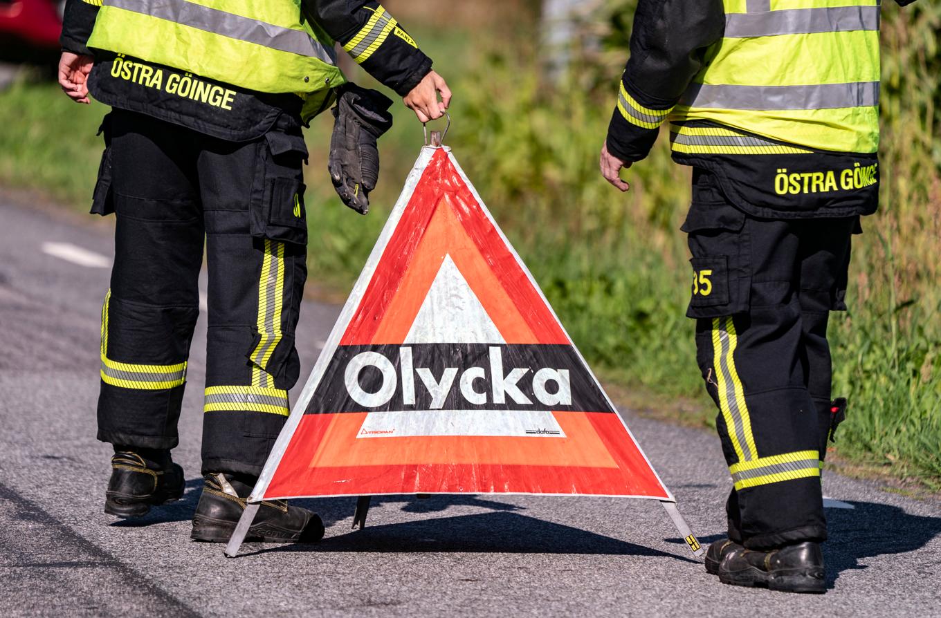 En man har omkommit i en trafikolycka utanför Skene i Marks kommun. Foto: Johan Nilsson/TT