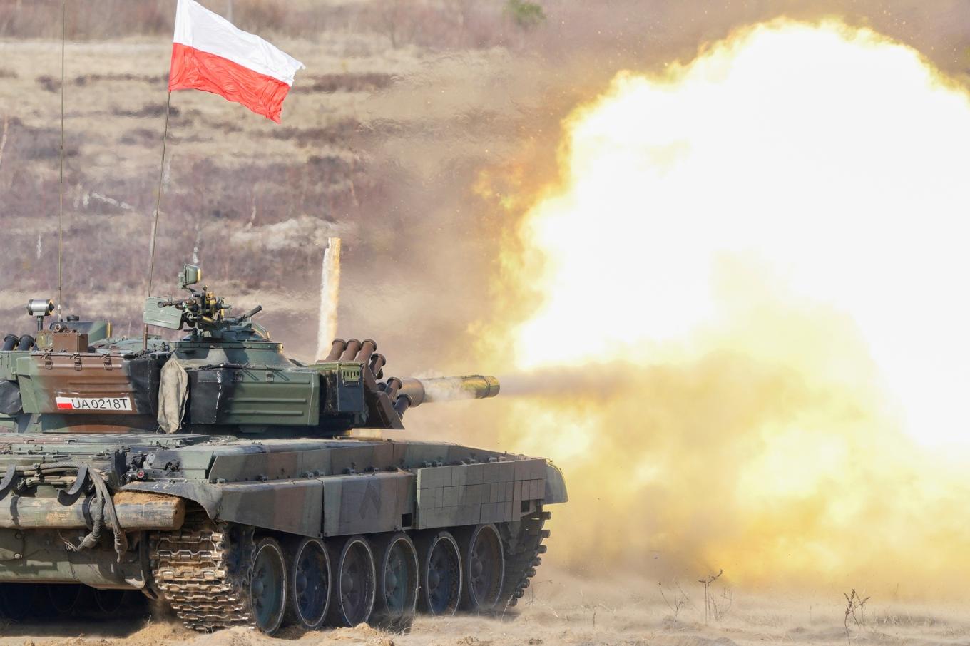 En polsk stridsvagn under övning i Lettland 2022. Arkivfoto. Foto: Martins Zilgalvis/F64/AP/TT