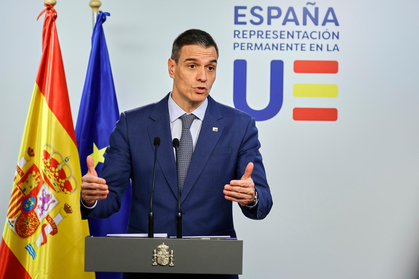 Spainens premiärminister Pedro Sánchez, tillika partiledare för styrande Socialisterna. Arkivbild. Foto: Geert Vanden Wijngaert/AP/TT