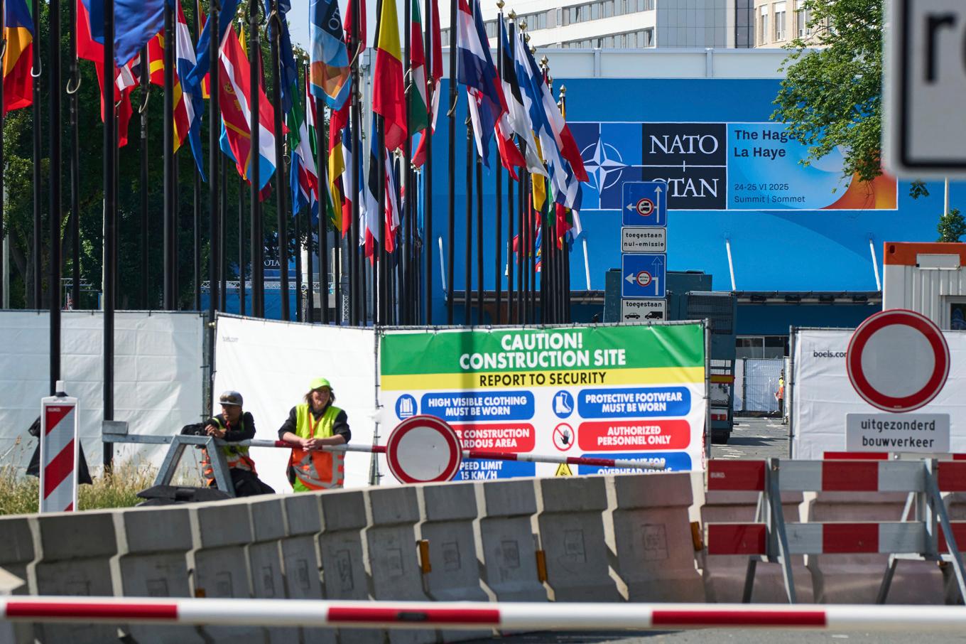 Avspärrningar runt området där Natotoppmötet ska äga rum i Haag. Foto: Peter Dejong/AP/TT