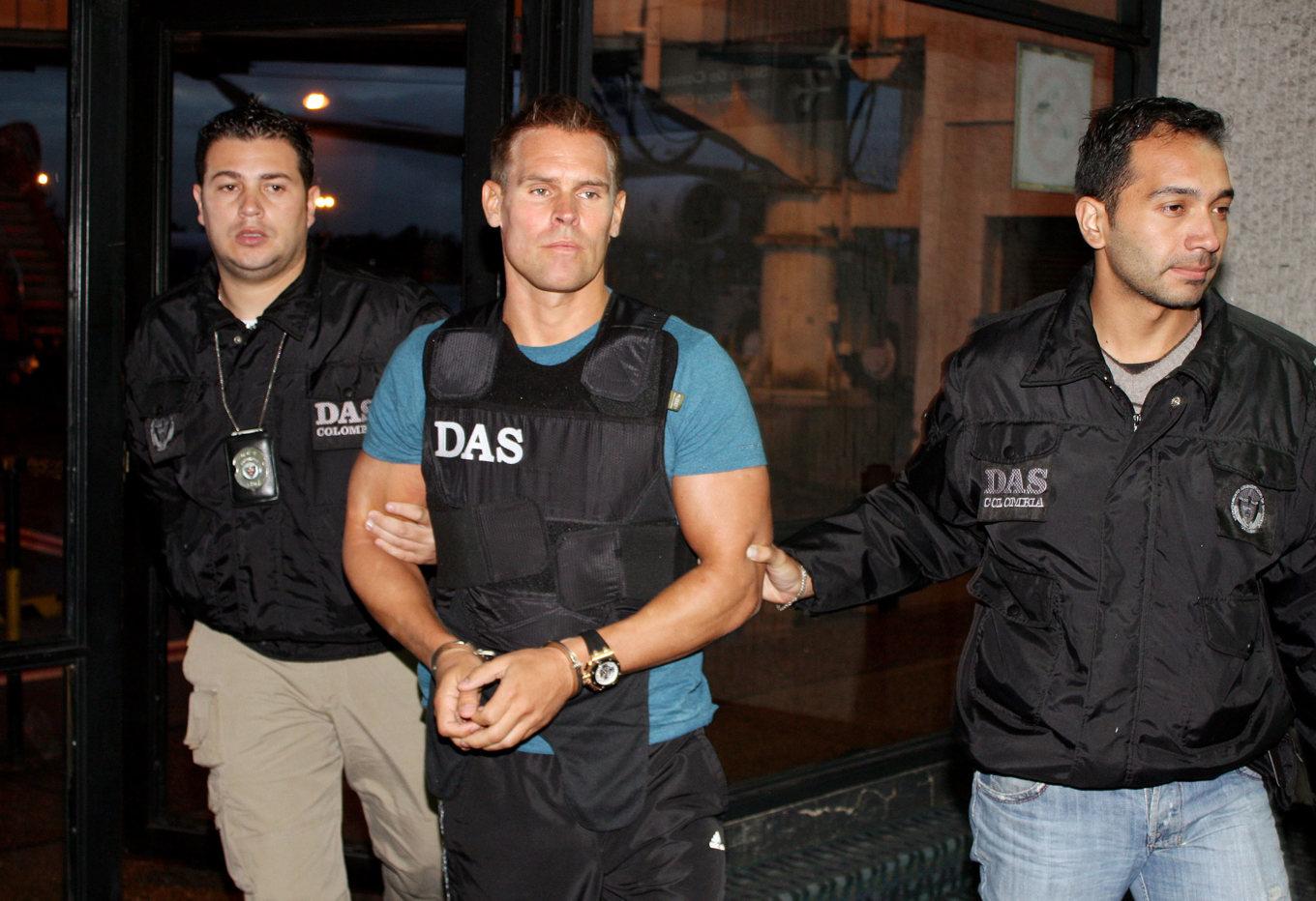 Jonas Falk i samband med att han greps i Bogotá i Colombia i december 2010. Foto: DAS/TT