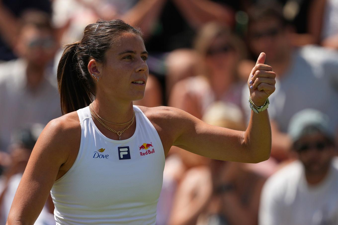 Emma Navarro vann i andra omgången av Wimbledon. Foto: Joanna Chan/AP/TT