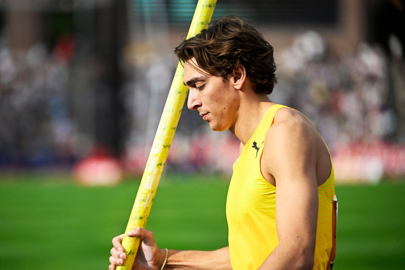 Armand Duplantis försökte slå världsrekord i Eugene, men misslyckades i den hårda motvinden. Arkivbild. Foto: Fredrik Sandberg/TT