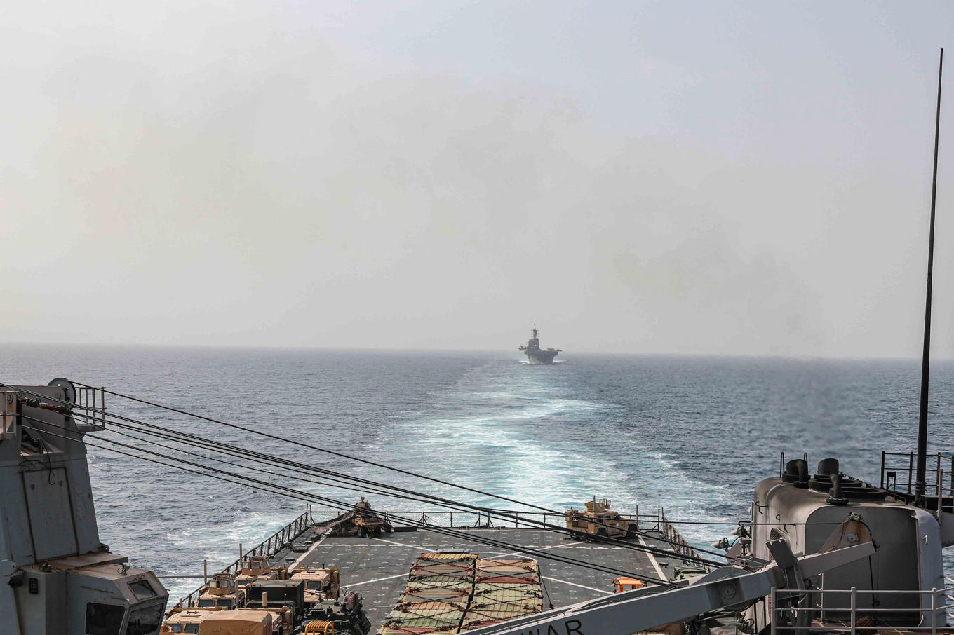USA:s flotta patrullerar Bab al-Mandeb-sundet mellan Röda havet och Adenviken för att skydda handelsfartyg mot attacker. (Arkivbild) Foto: Mass Communications Spc. 2nd Class Moises Sandoval/U.S. Navy via AP/TT