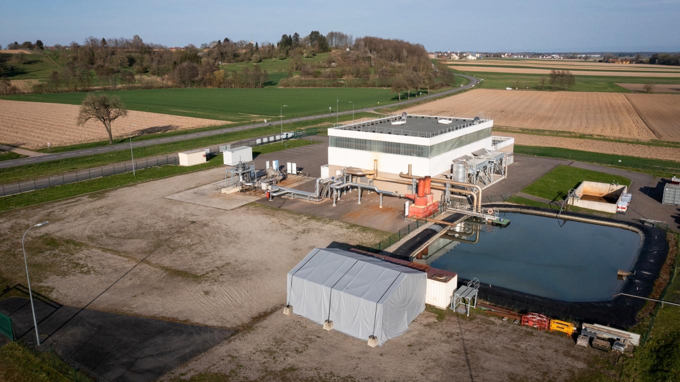 En testanläggning för litiumutvinning i Rittershoffen, som drivs av franska Eramet och Electricite de Strasbourg. Kinas dominans vad gäller både utvinning och bearbetning av litium för batterier är kraftig. Foto: Sebastien Bozon/AFP via Getty Images