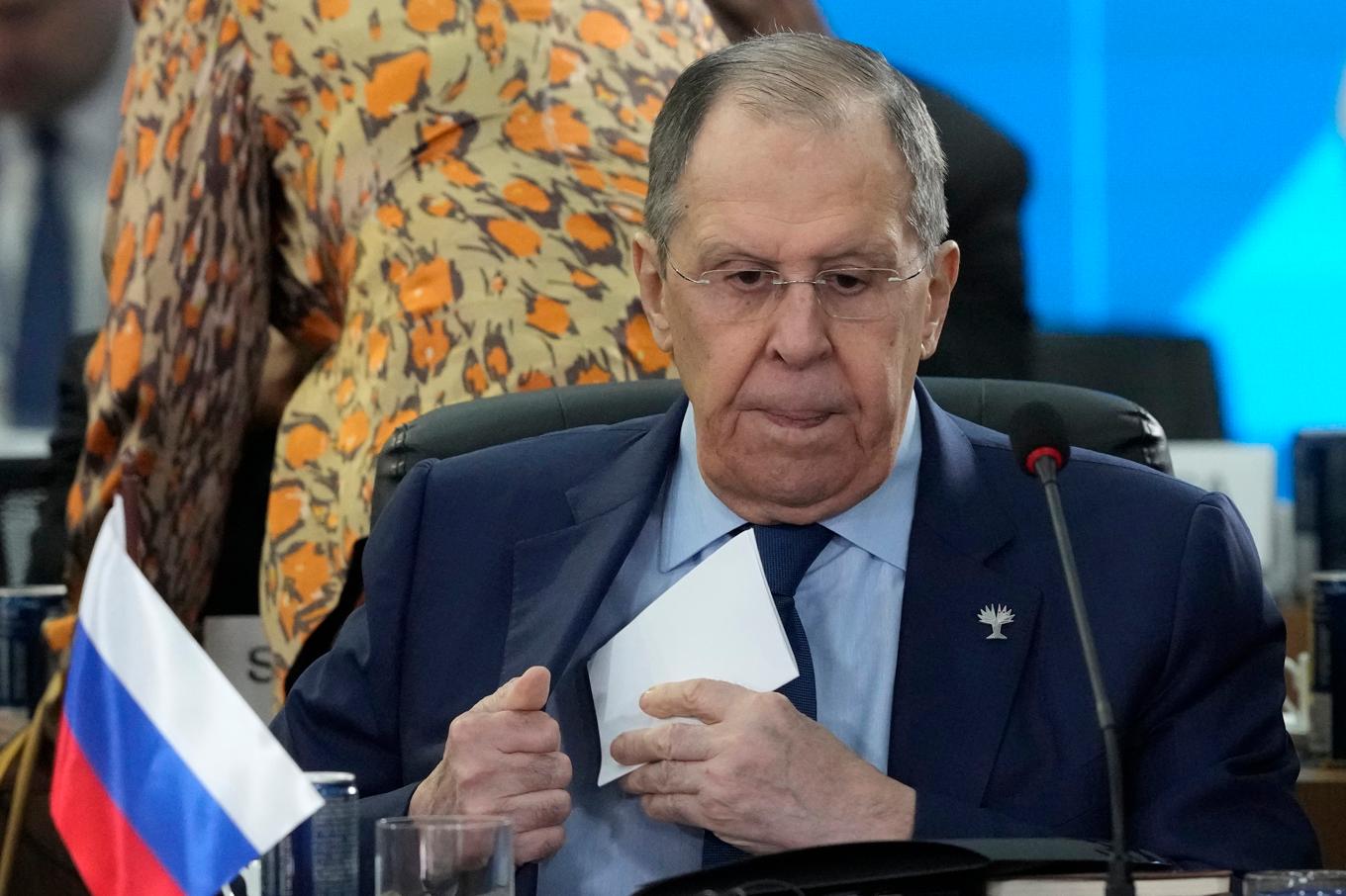 Rysslands utrikesminister Sergej Lavrov. Bild tagen under Brics-mötet i Rio i början av veckan. Foto: Eraldo Peres/AP/TT