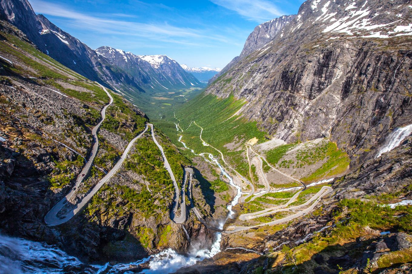 Trollstigen i norska Møre og Romsdal på en bild tagen 2020. Foto: Halvard Alvik/NTB/TT