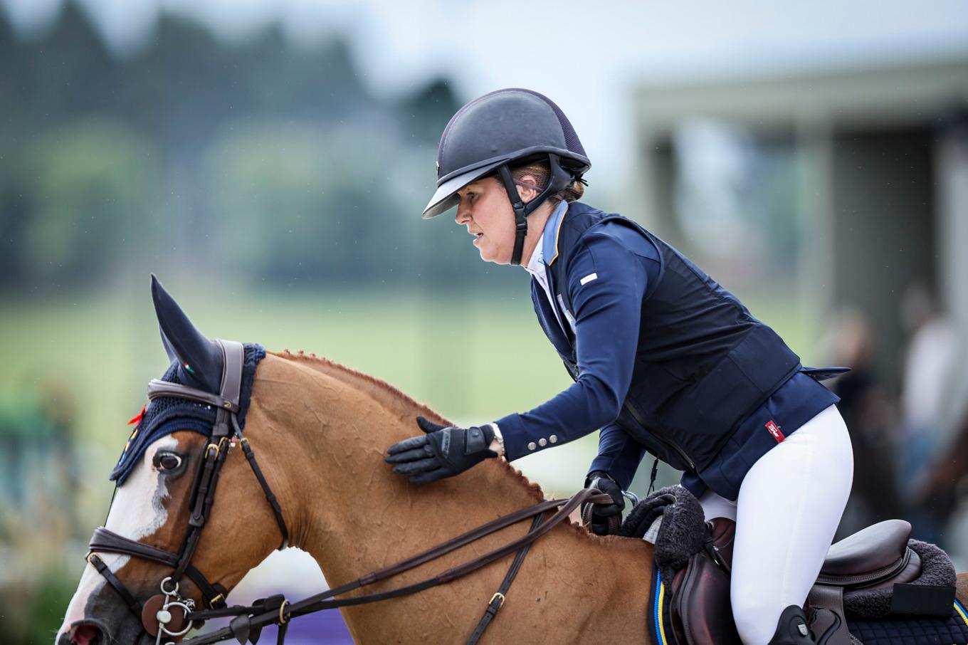 Amanda Landeblad på hästen For Killy får rida lagfinalen, trots allt. Foto: Caisa Rasmussen/TT