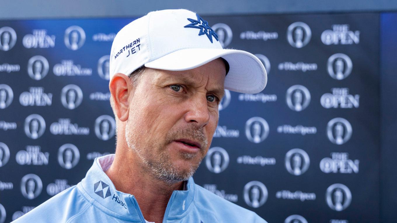 Henrik Stenson hade en händelserik dag i British Open. Foto: Christer Höglund/TT