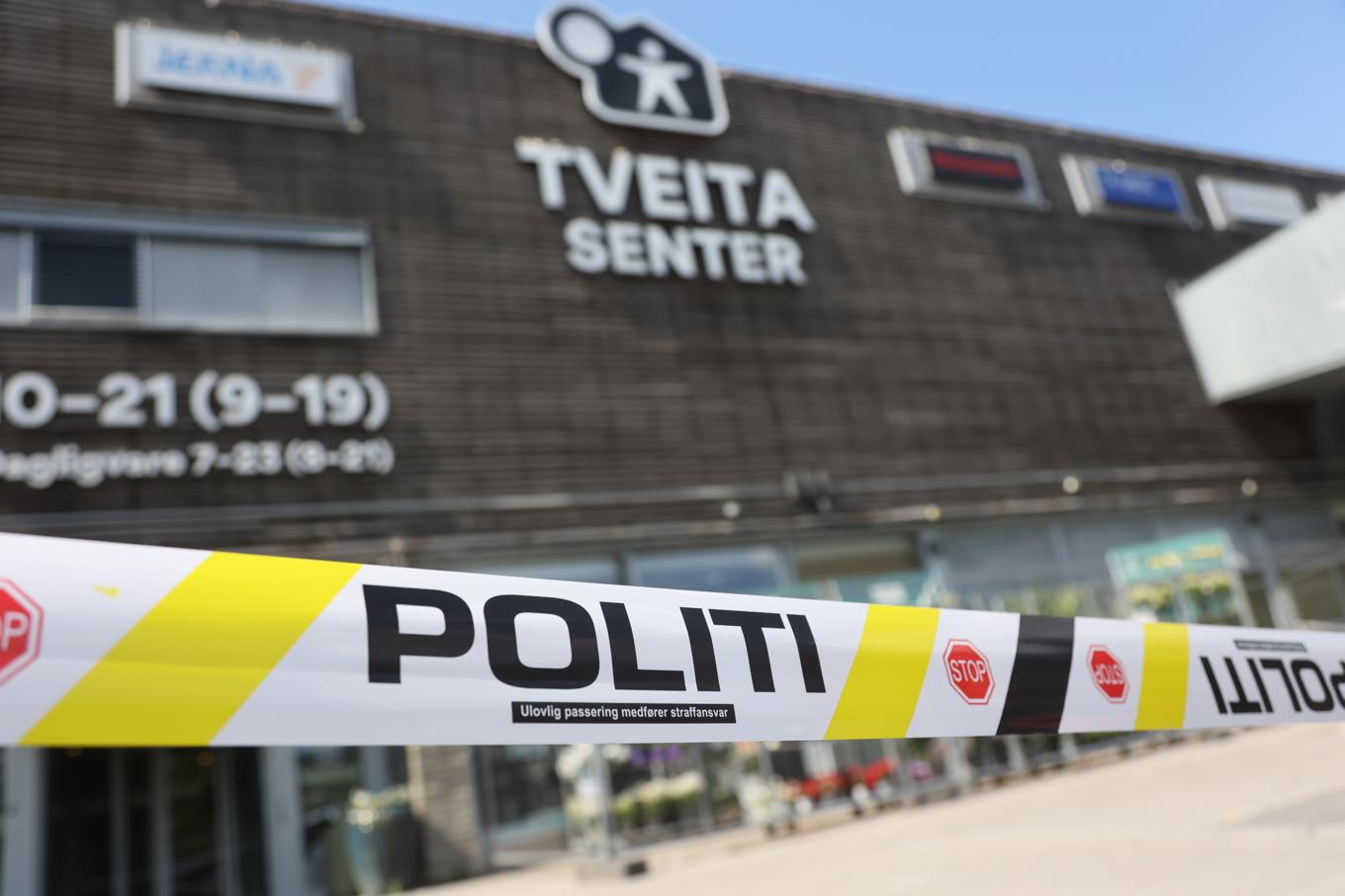 Skottlossningen inträffade på Tveita senter på lördagen. Foto: Jan Langhaug/AP/TT