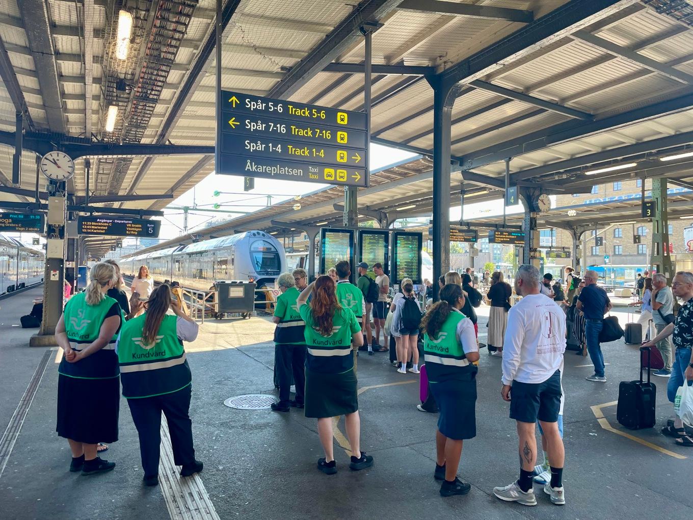 Bild från ett tidigare tågstopp i Göteborg i sommar. Foto: Ellen Ahinko Andersson/TT