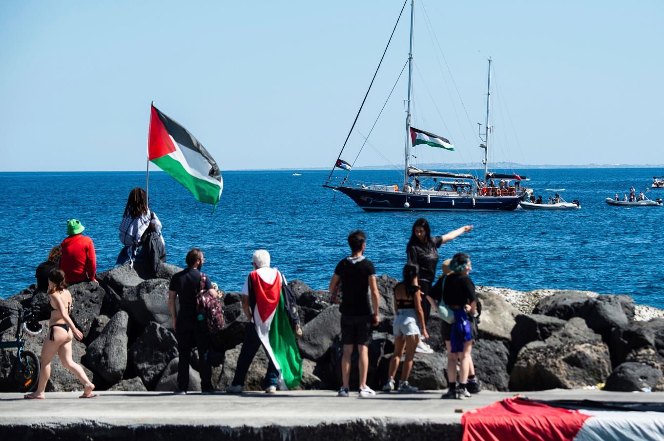 Freedom Flotillas fartyg Madleen stoppades innan det nådde Gaza. Nu har aktivister från organisationen gjort ett nytt försök. Arkivbild. Foto: Salvatore Cavalli/AP/TT