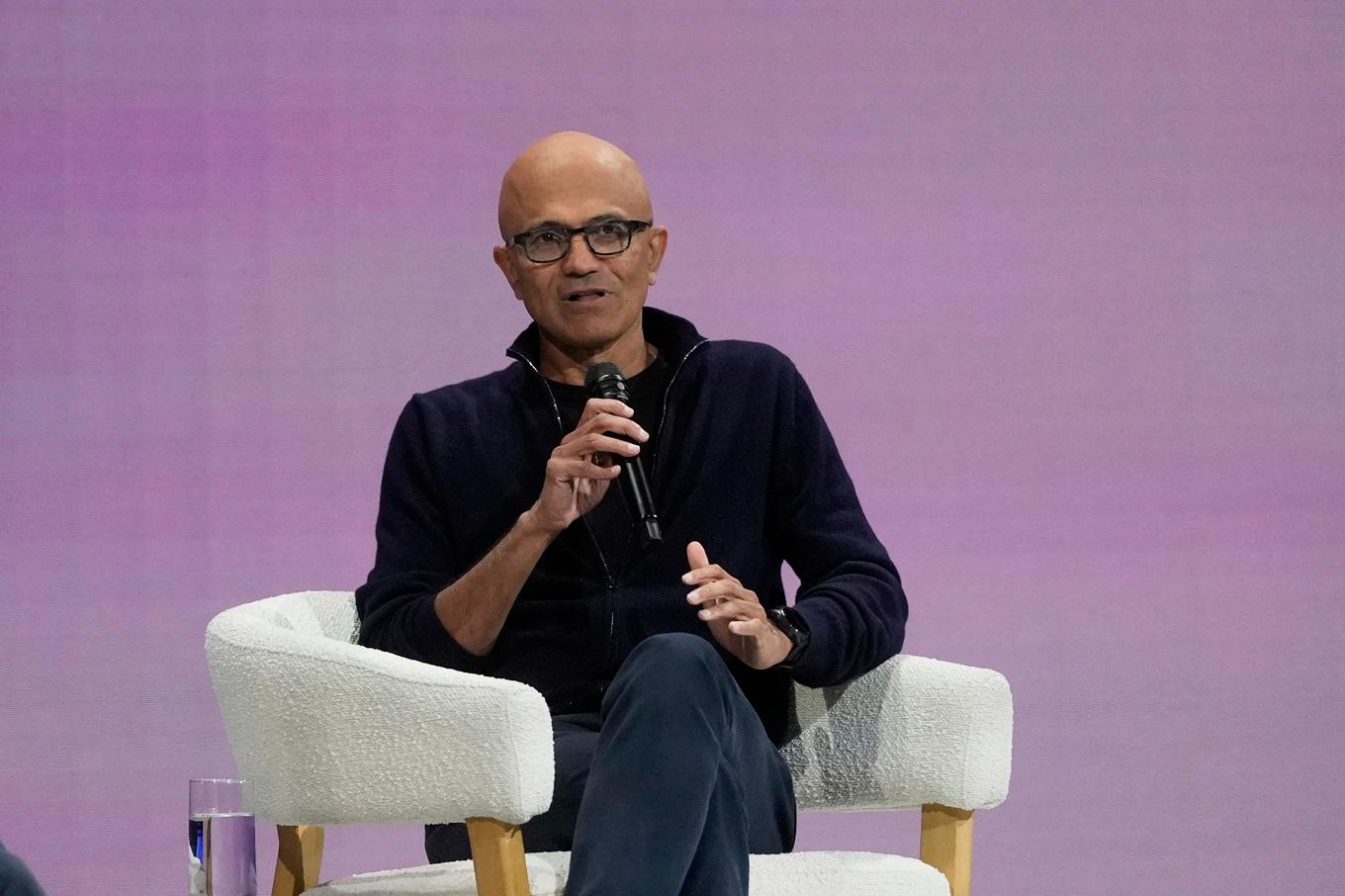 Microsofts vd Sayta Nadella. Arkivbild. Foto: Jeff Chiu/AP/TT