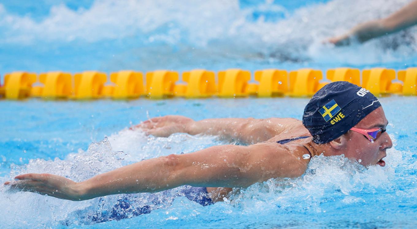 Sara Junevik tog sig vidare till semfinal på 50 meter fjäril. Arkivbild. Foto: Aleksandar Djorovic/TT