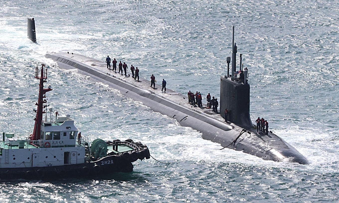 Den amerikanska atomdrivna ubåten USS Vermont vid ett besök i Sydkorea i fjol. Foto: Gang Sun-bae/Yonhap/AP/TT
