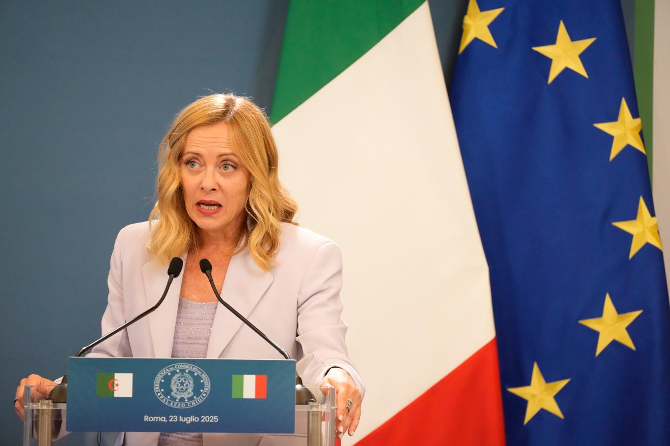 Italiens premiärminister Giorgia Meloni. Foto: Gregorio Borgia/AP