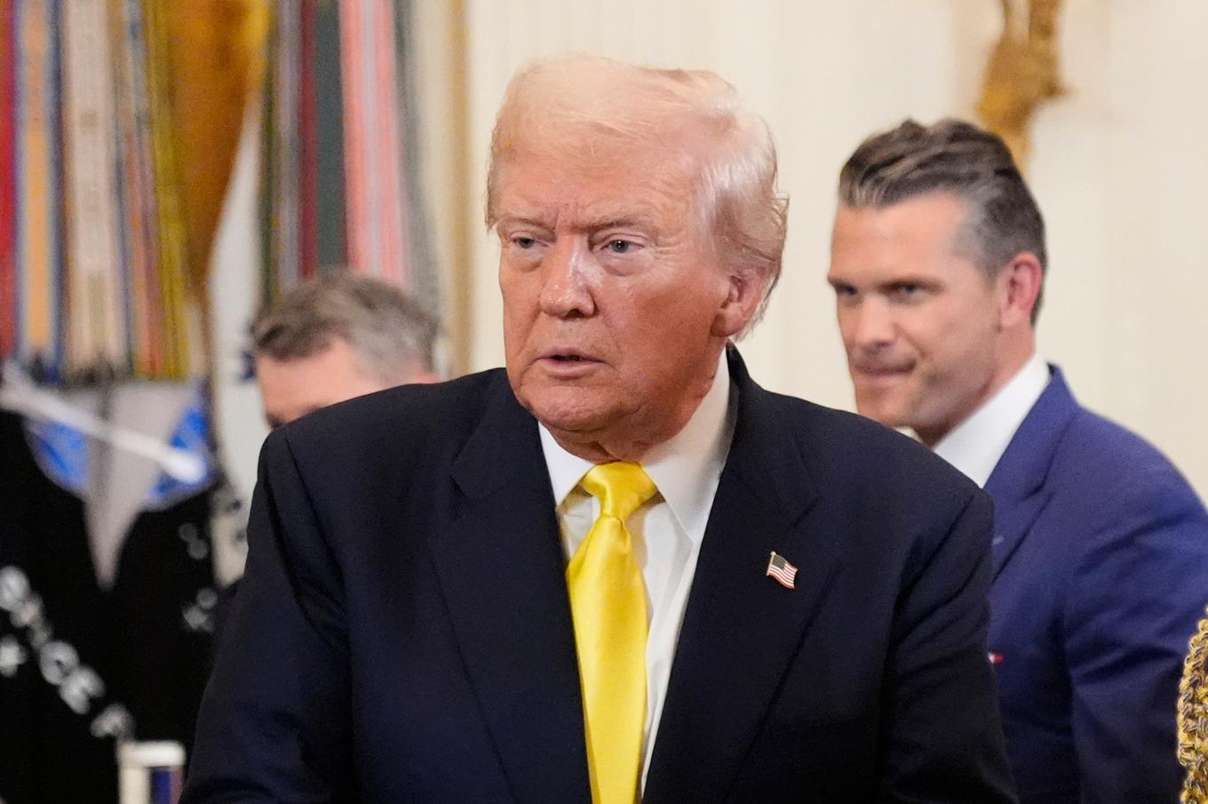 USA:s president Donald Trump under torsdagen. Foto: Mark Schiefelbein/AP/TT