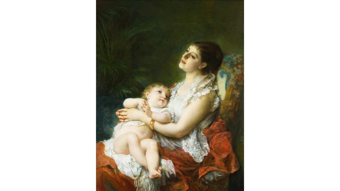 ”En mors omfamning” av Adolphe Jourdan (1889). Foto: Public Domain