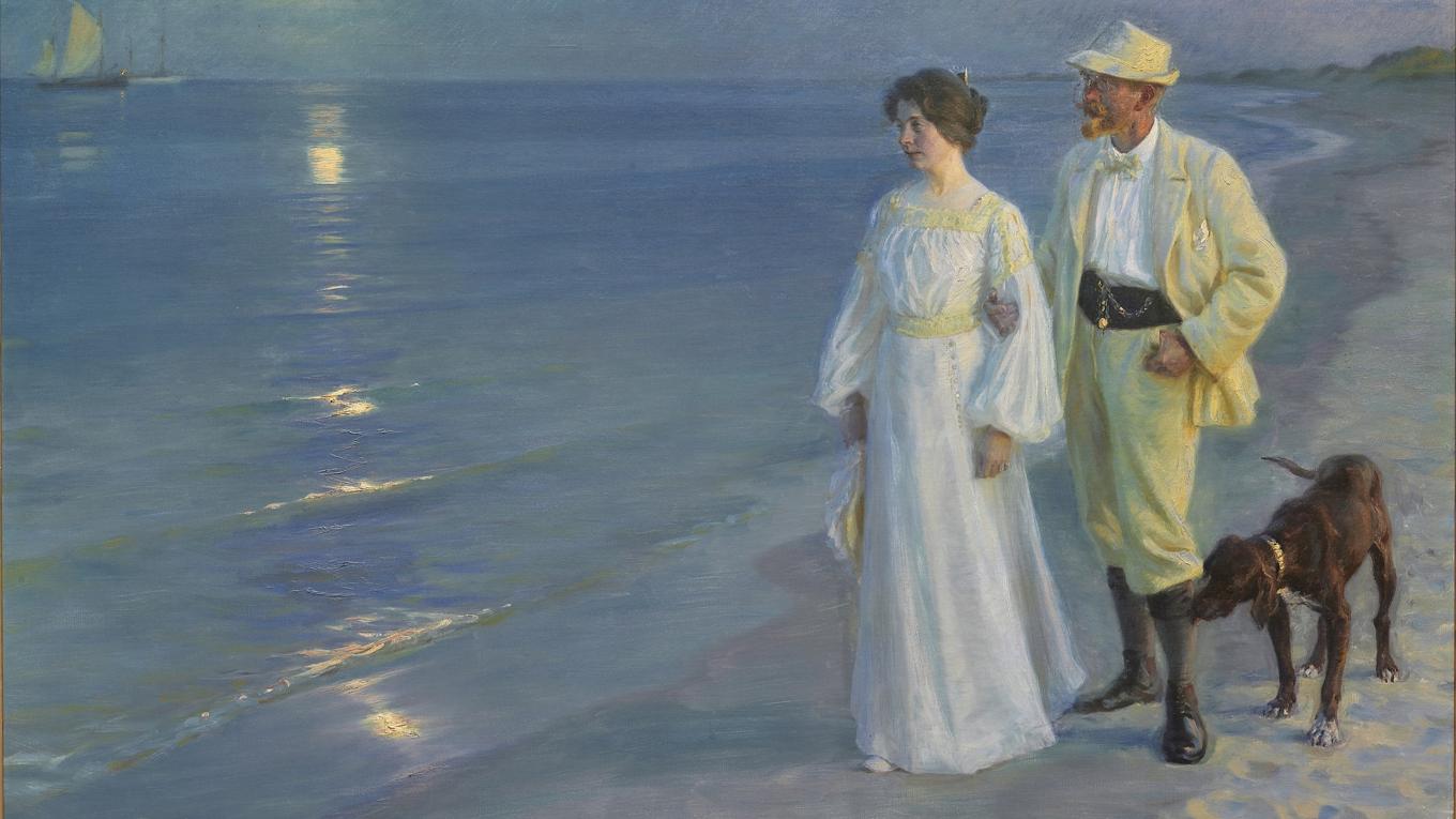 P.S. Krøyers ”Sommarkväll vid Skagens strand” (1899), Den Hirschsprungske Samling, Köpenhamn. Foto: Public Domain