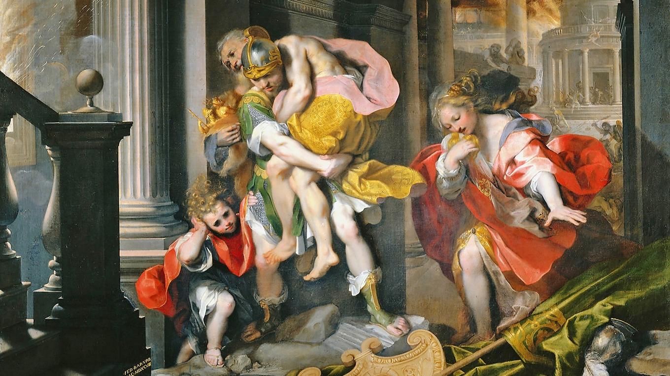 ”Aeneas flyr från Troja” av Federico Barocci (1598), Galleria Borghese i Rom. Foto: Public Domain