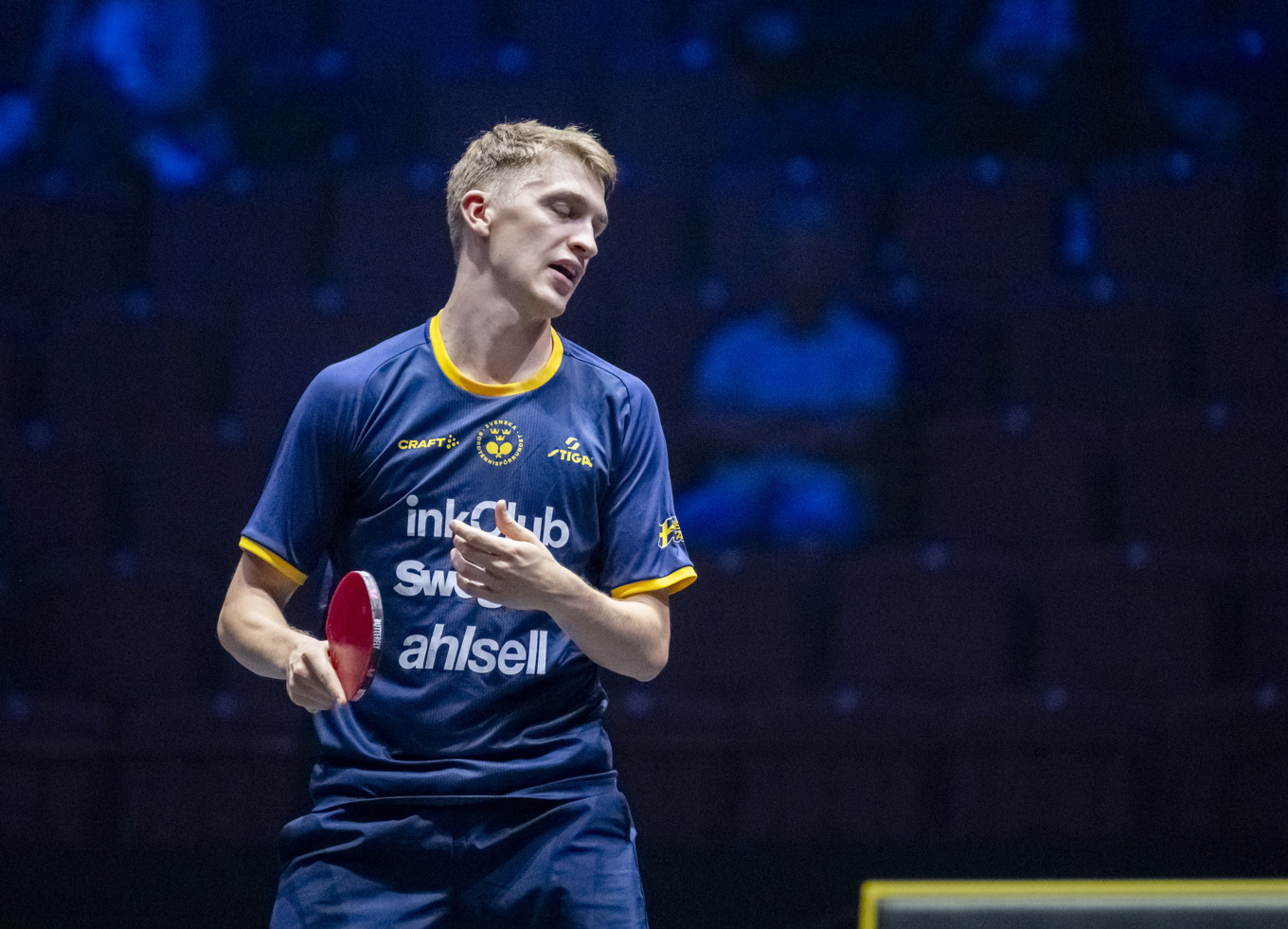 Anton Källberg är utslagen ur Grand Smash-turneringen i Malmö efter en svag insats. Foto: Johan Nilsson/TT