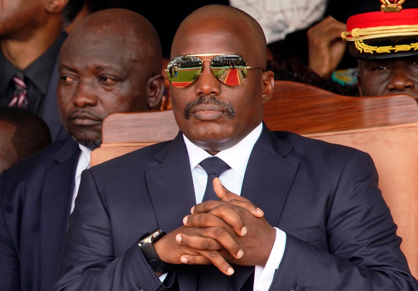 Joseph Kabila i samband med att hans efterträdare installerades 2019. Var han befinner sig nu är oklart. Foto: Jerome Delay/AP/TT