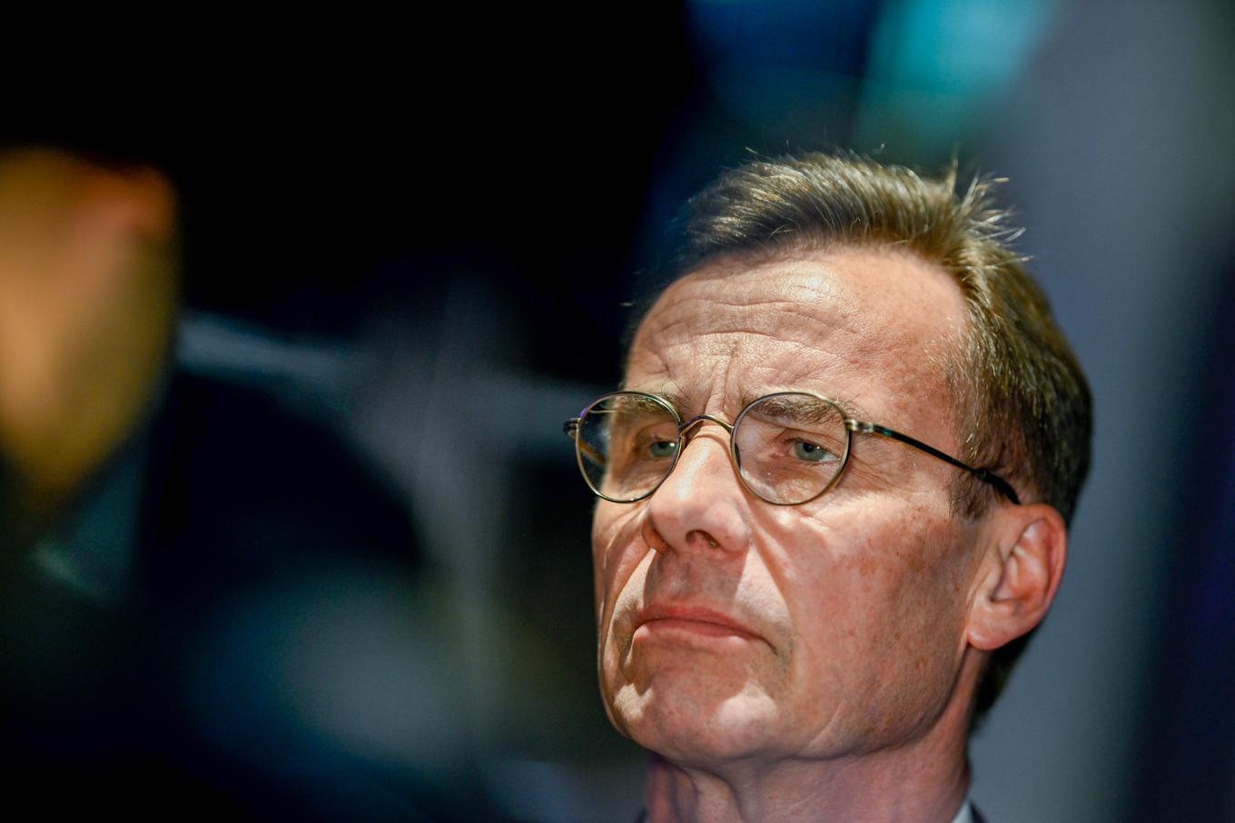 Statsminister Ulf Kristersson (M) vid ett tidigare besök i tv-huset. Arkivbild. Foto: Pontus Lundahl/TT