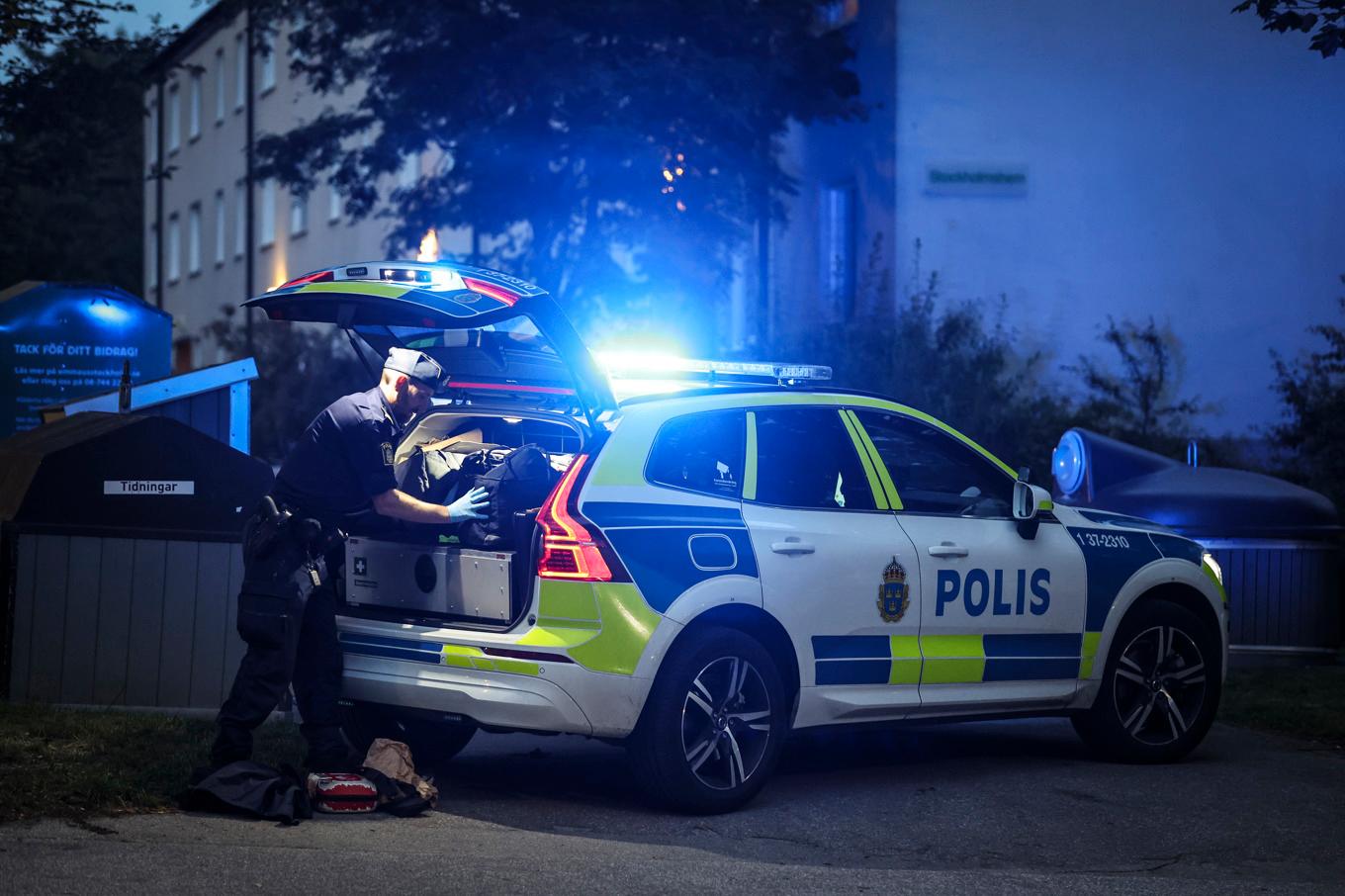 En ung man blev skjuten i Sätra i helgen – ett av flera grova våldsbrott i Stockholmsområdet. Foto: Caisa Rasmussen/TT