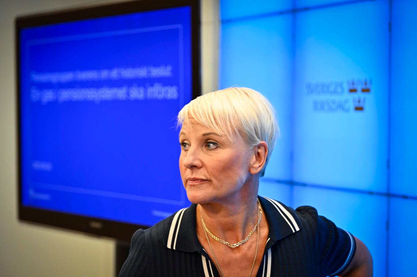 Äldre- och socialtjänstminister Anna Tenje (M). Foto: Anders Wiklund/TT