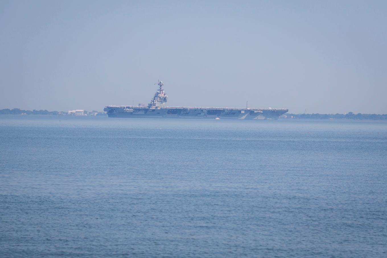 Fartyget USS Gerald R. Ford på en bild från i fjol. Foto: John Clark/AP/TT