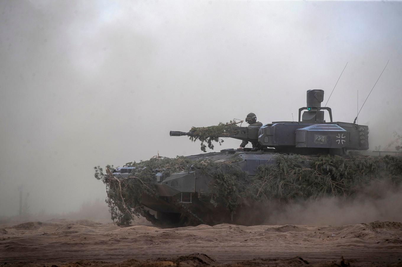 Den tyska stridsvagnen av typ Leopard har skickats till Ukrainas militär. Arkivbild. Foto: Mindaugas Kulbis/AP-TT