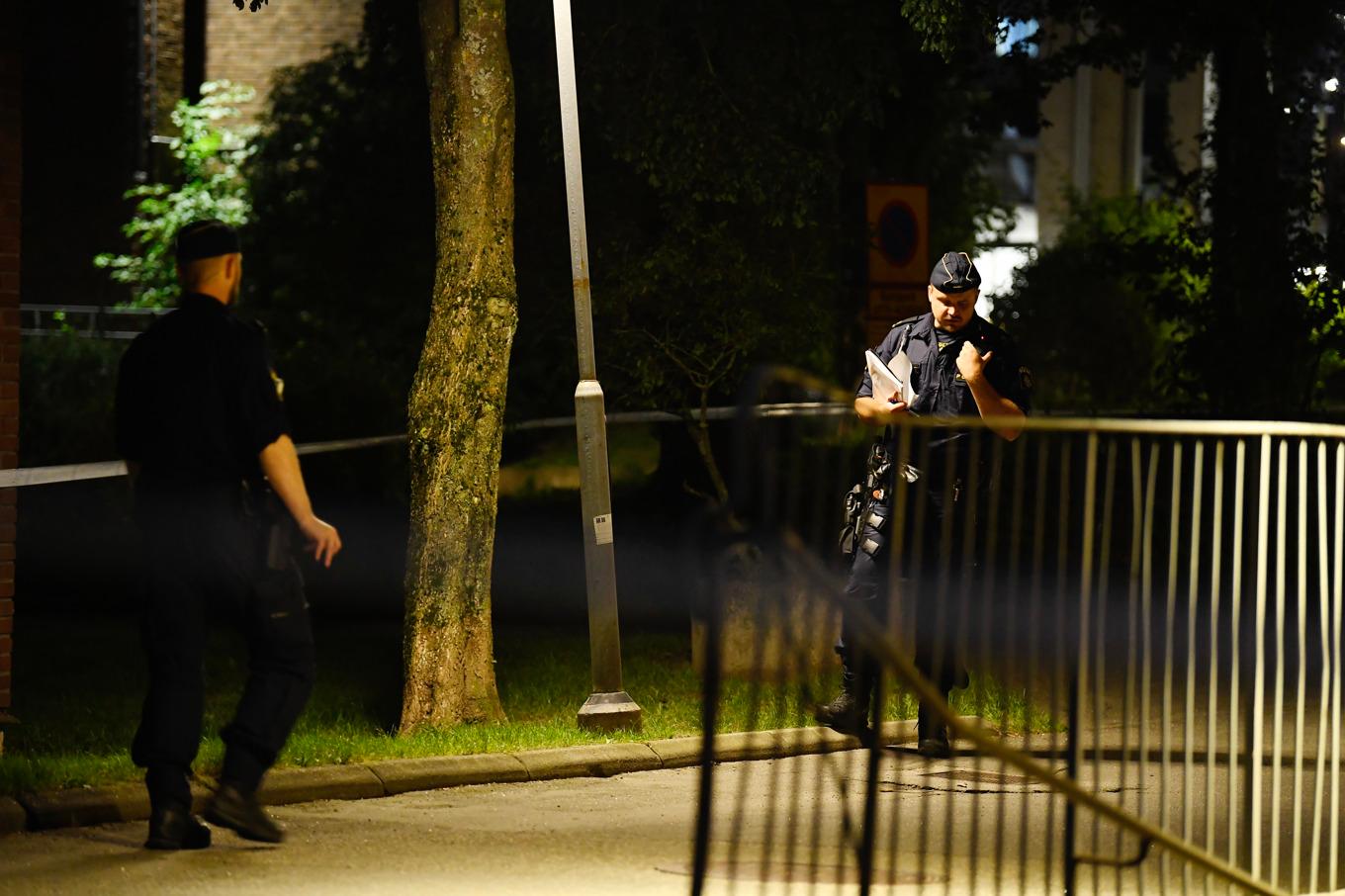 Två män har hittats skadade i Flemingsberg, sydväst om Stockholm. Foto: Oscar Olsson/TT