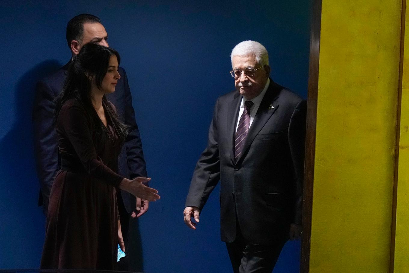 Palestiniernas president på Västbanken, Mahmud Abbas, under FN:s generalförsamling 2024. Foto: Frank Franklin II/AP/TT