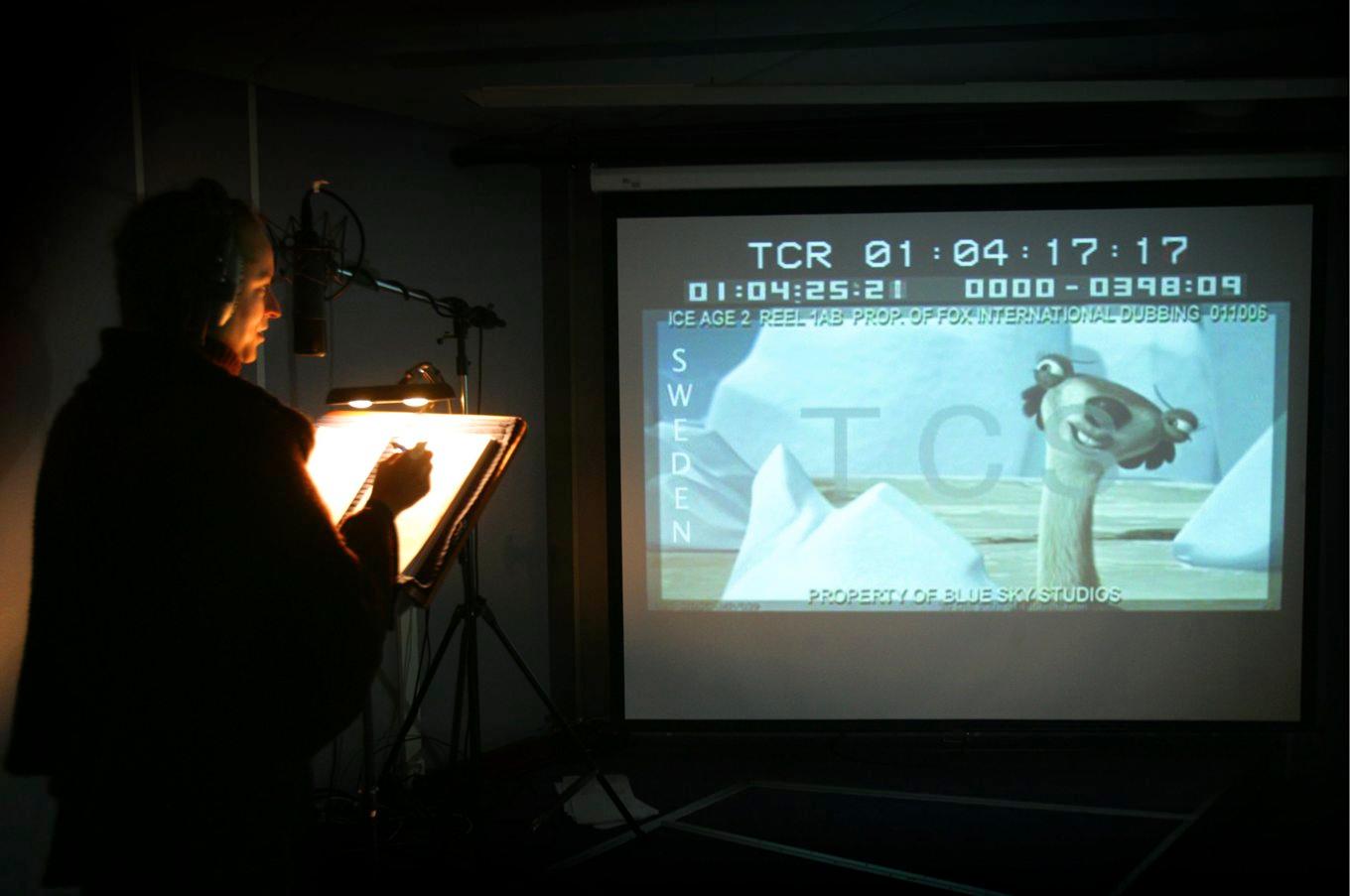 Bild från den svenska dubbningen av "Ice age 2", från 2006. Foto: Fredrik Persson/TT