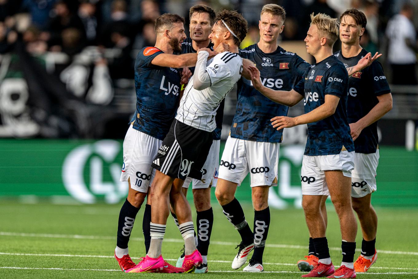 Det var upprörda känslor mellan Viking och Rosenborg i norska ligan. Foto: Carina Johansen/NTB/TT