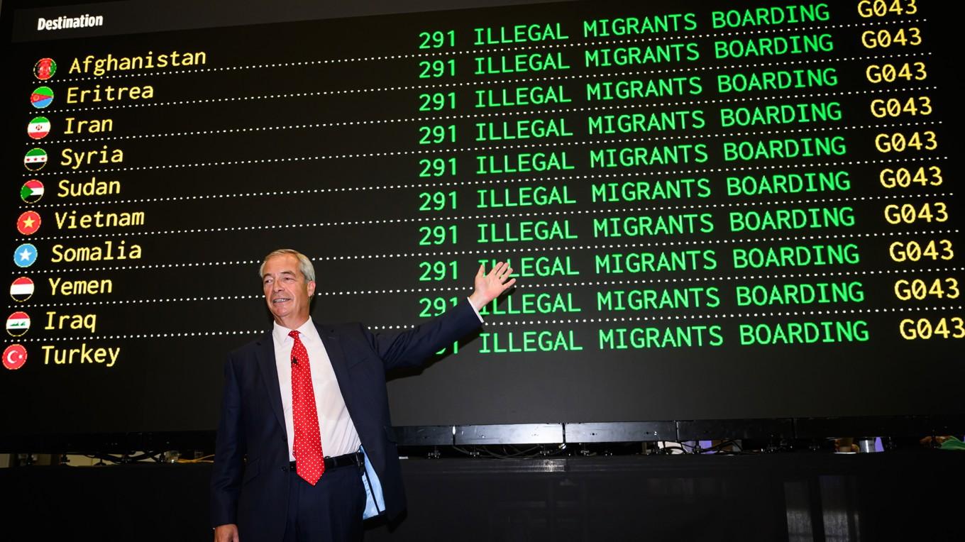 Nigel Farage, ledare för Reform UK den 26 augusti. Foto: Leon Neal/Getty Images