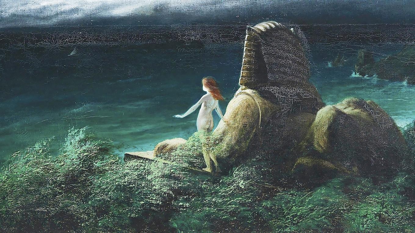 Med symbolerna försöker människan närma sig verkligheten – en närhet som aldrig tycks komma tillräckligt nära. Målning av Karl Wilhelm Diefenbach (1851–1913). Foto: Public Domain