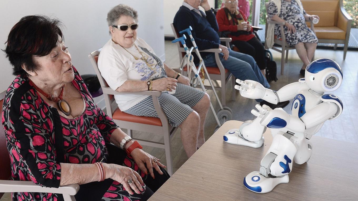 Roboten Nao har programvara för ”omsorg, rehabilitering och underhållning för äldre”. Foto: Stephane De Sakutin/AFP via Getty Images