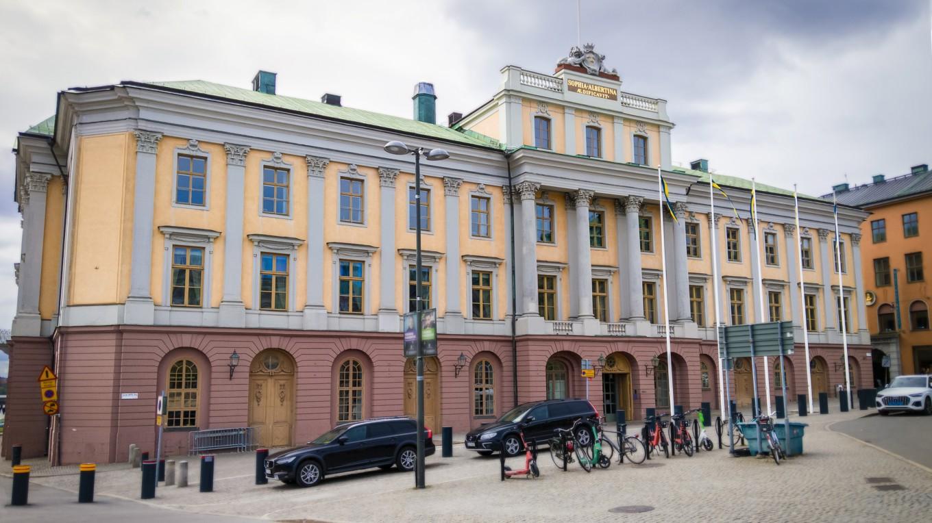 Flera personer blockerade entrén till utrikesdepartementet i Stockholm på torsdagen. Arkivbild. Foto: Bilbo Lantto