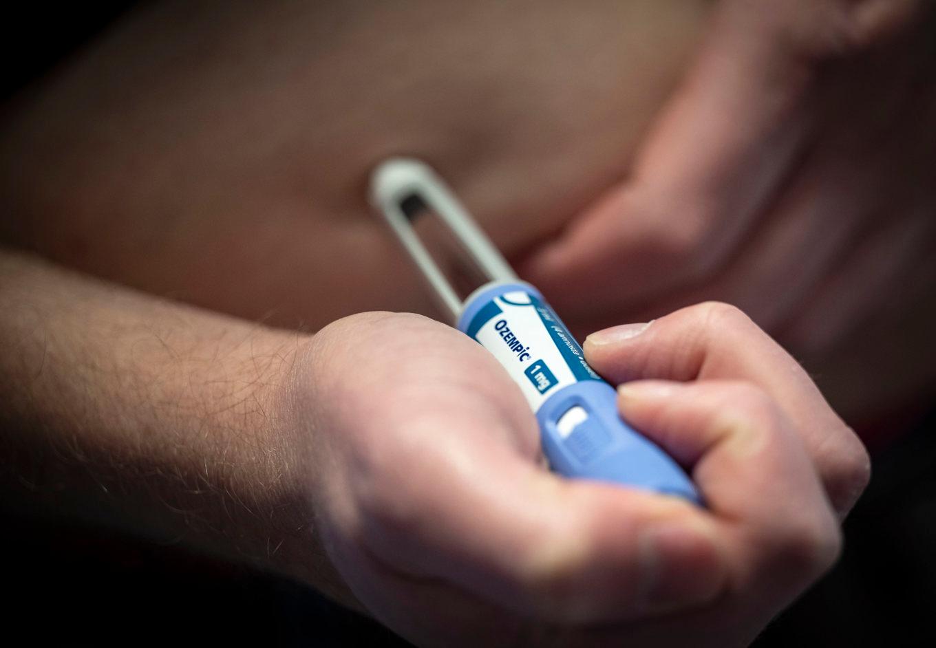 En förpackning med Ozempic injektionsvätska och injektionspenna. Substansen i läkemedlet, semaglutid, kan ha förutsättningar att även användas mot kokainmissbruk. Arkivbild. Foto: Johan Nilsson/TT