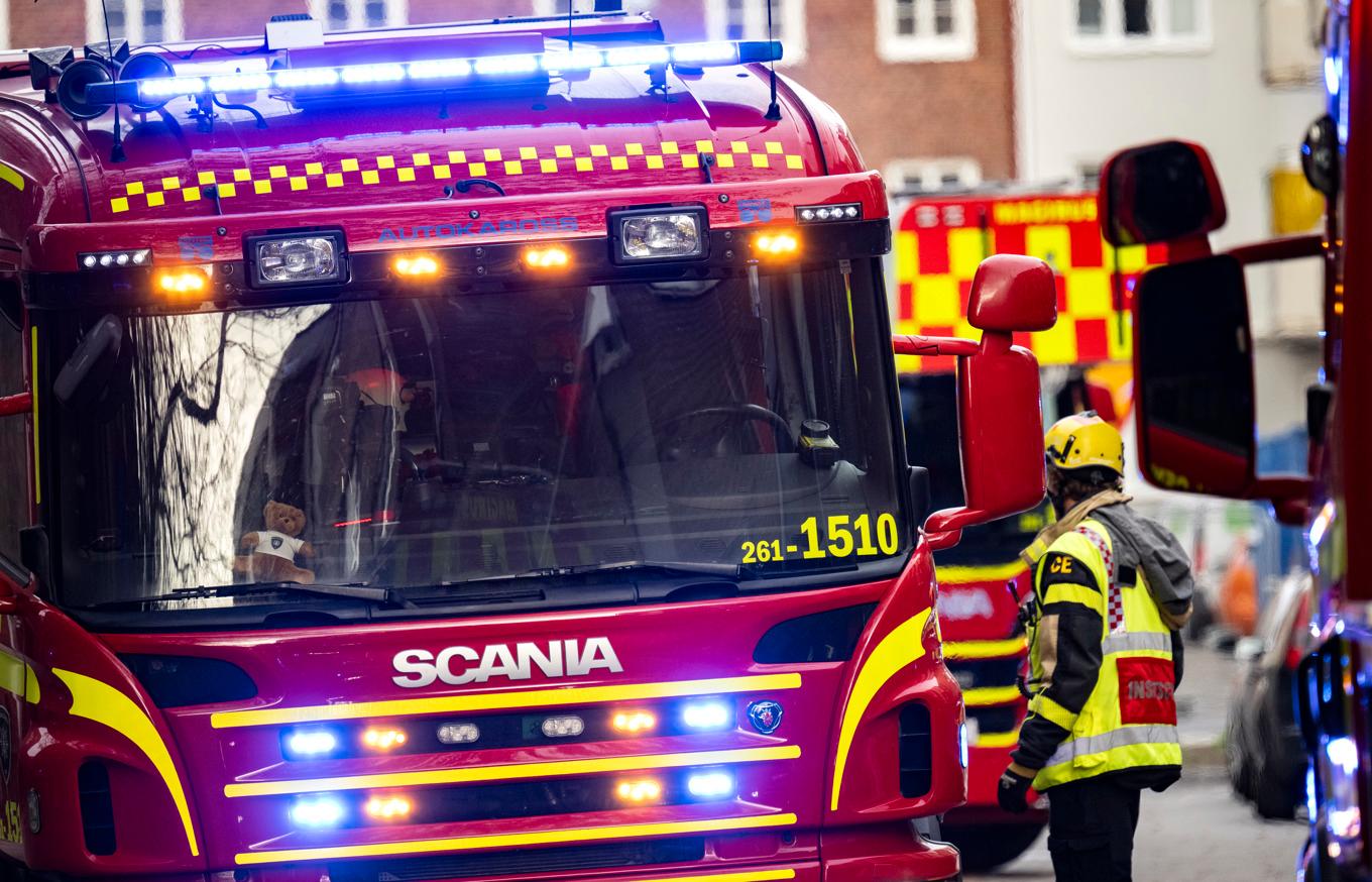 Fem brandbilar ryckte ut till lägenhetsbranden i Höganäs. Arkivbild. Foto: Johan Nilsson/TT
