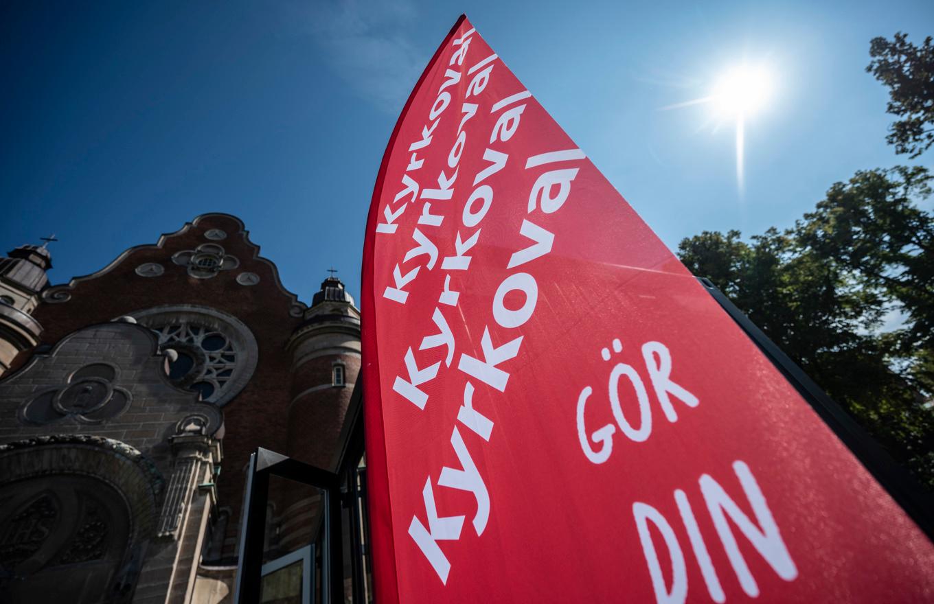 Den 21 september är det val i Svenska kyrkan. Bild tagen under förra kyrkovalet 2021. Foto: Johan Nilsson/TT
